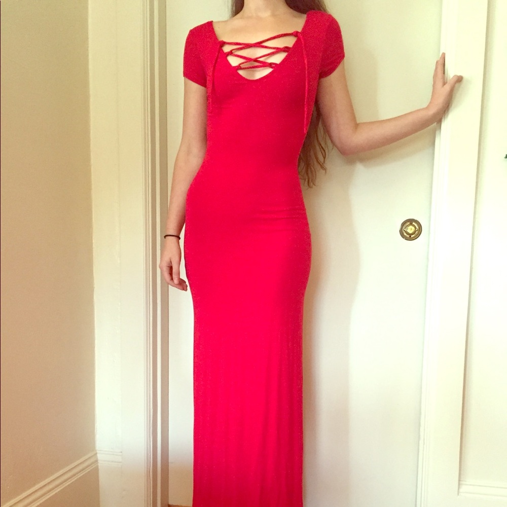 Velvet torch red maxi dress xs NEW